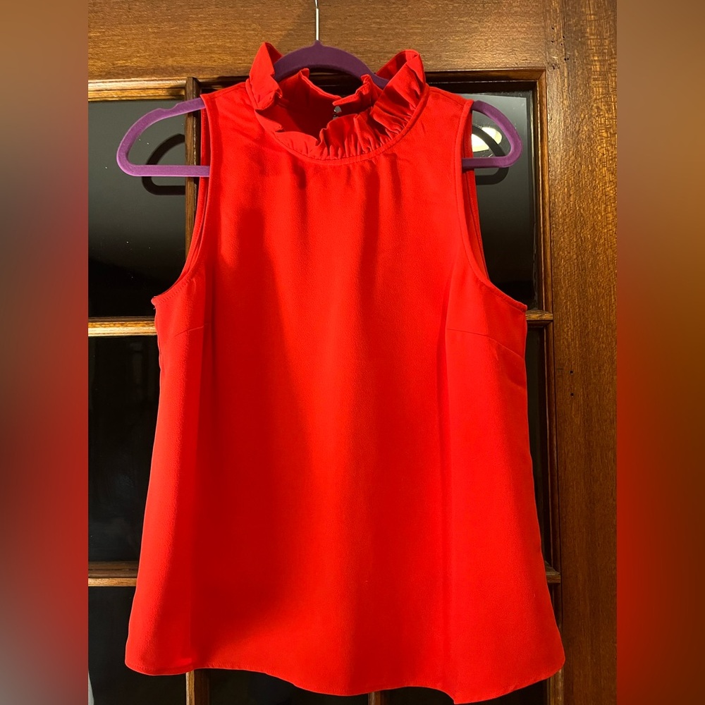 EUC J. Crew Ruffle Neck Sleeveless Top-Medium